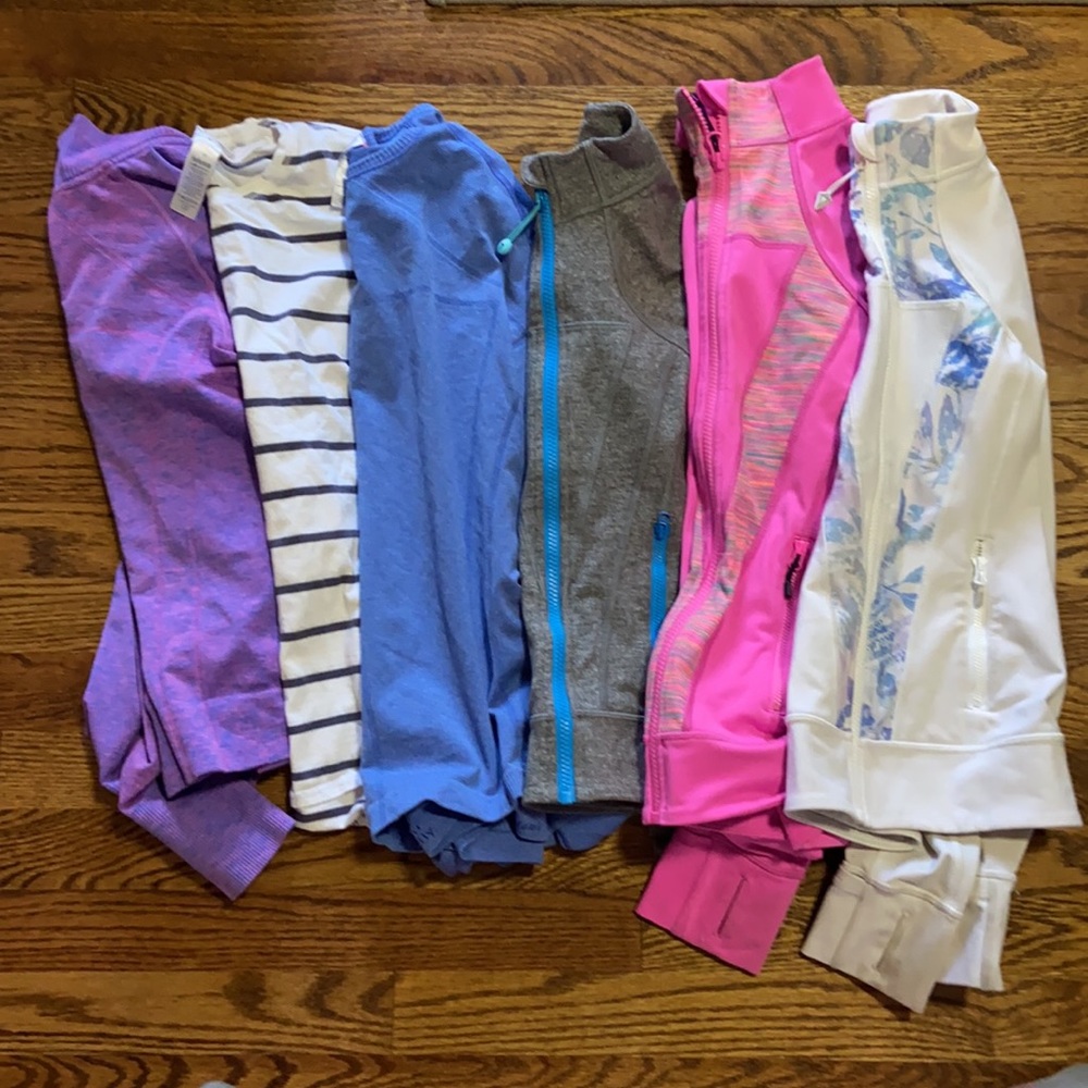 Lot of 6 Ivivva Girl zip up half zip long sleeve